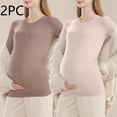 thumbnail image 1 of Neewe Women's Maternity Shirts,2PC Crew Neck Maternity Top Short Sleeve Casual Cotton Tee Pregnancy Clothes Thin Pregnancy Base Shirt, 1 of 4