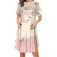 thumbnail image 1 of Neewe Women's Nursing Dress Short Sleeve Hidden Zipper Maternity Side Zippered Breastfeeding Dress, 1 of 2