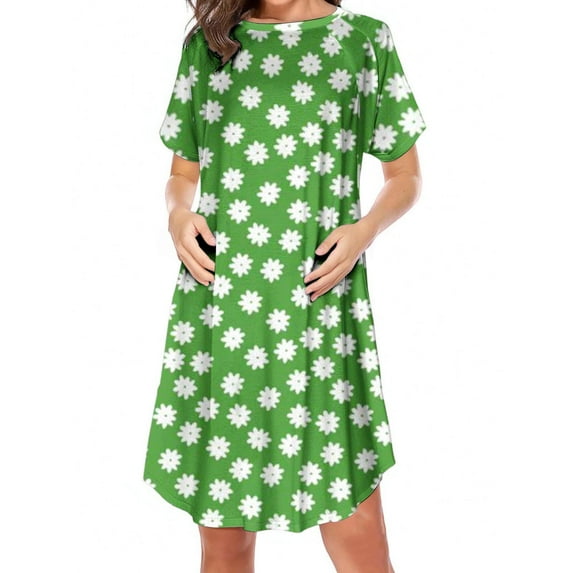 Neewe Women's Nursing Dress Short Sleeve Hidden Zipper Maternity Side Zippered Breastfeeding Dress