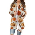 thumbnail image 1 of Neewe Women's Open Front Cardigan Shirt Halloween Long Sleeve Lightweight Coat, 1 of 6