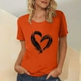thumbnail image 1 of Neewe Women's Orange Shirt With Day Summer Tops Short Sleeve Crew Neck Shirts Puff Sleeve Casual Tshirts, 1 of 5
