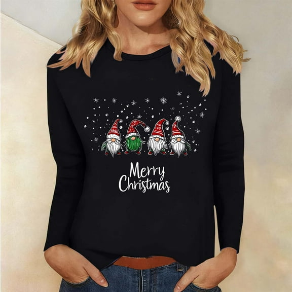Neewe Women's Oversized Sweatshirt Christmas Crewneck Long Sleeve Casual Loose Pullover Tops