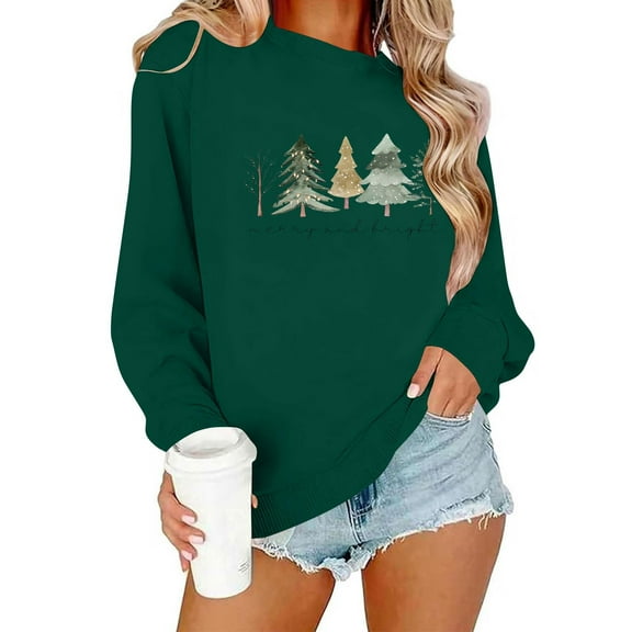 Neewe Women's Oversized Sweatshirt Christmas Crewneck Long Sleeve Casual Loose Pullover Tops