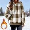 thumbnail image 1 of Neewe Women's Plaid Sherpa Pullover Winter Jacket Women Long Sleeve Sweatshirt Cozy Hoodies S-XXL, 1 of 8