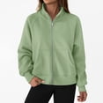 thumbnail image 1 of Neewe Women's Plain Casual Long Sleeve Lapel Zipper Sweatshirt Loose Jackets Tops With Pocket Daily, 1 of 8
