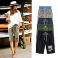 thumbnail image 1 of Neewe Women's Printed Vaction Shorts with Pockets Drawstring Summer Workout Casual Lounge Shorts, 1 of 4