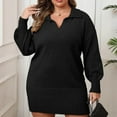 thumbnail image 1 of Neewe Women's Pullover Sweater Dress Long Sleeve Cute Knit Bodycon Mini Short Dress 2025 Fall, 1 of 4