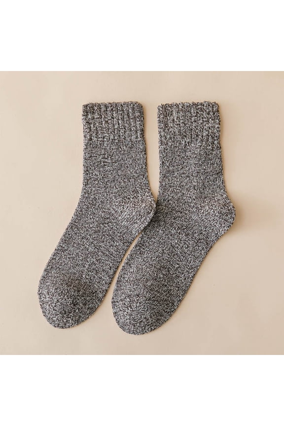 Women's Regular Plain Thick Warm Mid Tube Cotton Socks Breathable Comfy Fall Mid Tube Floor Socks
