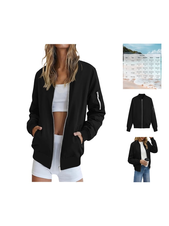 Women's Ribbed Long Sleeve Zip Up Jacket with Cuff Zip and Pockets for Casual Outdoor Wear and Comfortable Fit