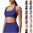 thumbnail image 1 of Neewe Women's Seamless Sports Bra Knitted Yoga Suit Gathering Breathable Workout Gym Tank Top for Women-Hot Pink S, 1 of 9