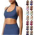 thumbnail image 1 of Neewe Women's Seamless Sports Bra Knitted Yoga Suit Gathering Breathable Workout Gym Tank Top for Women-White XS, 1 of 9