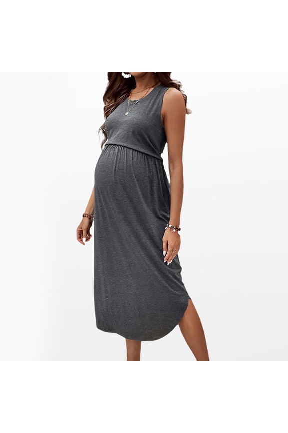 Women's Short Sleeve Maternity Dress Pregnancy Slessless Clothes Pregnancy Mama Clothes Casual Clothing