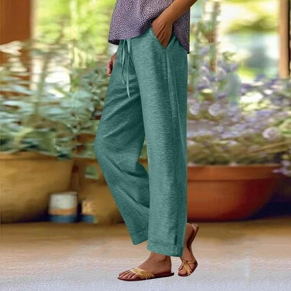 Neewe Women's Stretchy Wide Leg Palazzo Lounge Pants Casual Comfy High Waist Palazzo Pants