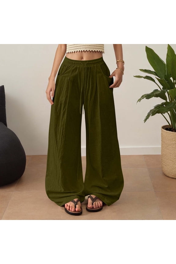 Women's Stretchy Wide Leg Palazzo Lounge Pants Casual Comfy High Waist Palazzo Pants