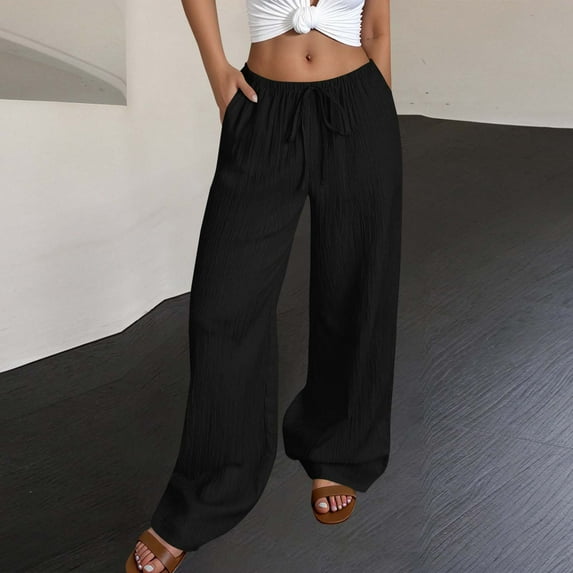 Neewe Women's Stretchy Wide Leg Palazzo Lounge Pants Casual Comfy High Waist Palazzo Pants