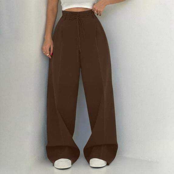 Neewe Women's Stretchy Wide Leg Palazzo Lounge Pants Casual Comfy High Waist Palazzo Pants