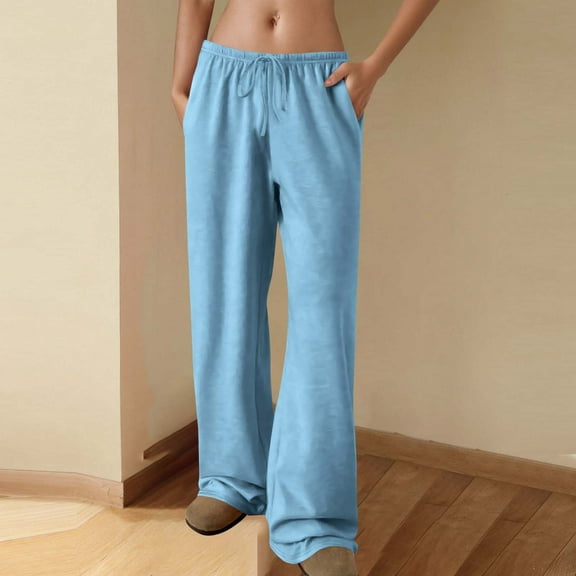 Neewe Women's Stretchy Wide Leg Palazzo Lounge Pants Casual Comfy High Waist Palazzo Pants