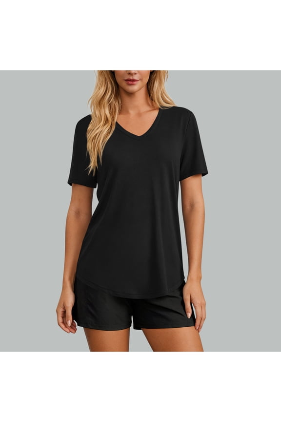 Women's Sun Protection Workout Tops Short Sleeve Athletic Shirts Quick Dry V-Neck T-Shirt Moisture Wicking Gym Tee