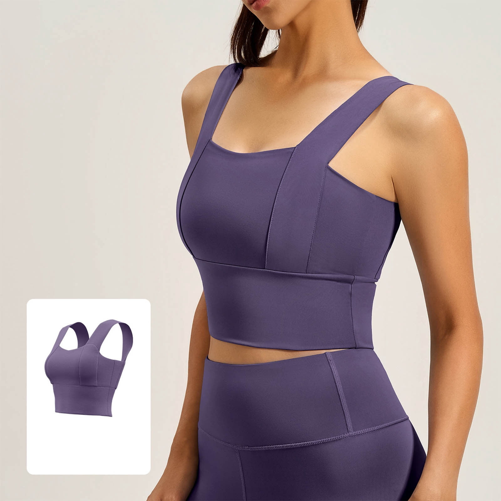 Women's Support Sport Bra Wireless Elastic Slim-fitting Longline Comfy Plain Bra-Seamless Yoga Crop Tops