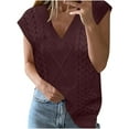 thumbnail image 1 of Neewe Women’s Sweater Vest V Neck JK Uniform Kint Vests Solid Classic Sleeveless Pullover Sweaters Tops, 1 of 6