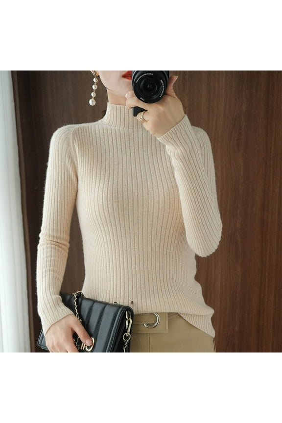 Women's Sweaters Long Sleeve Soft Lightweight Basic Knitted Pullover Sweater