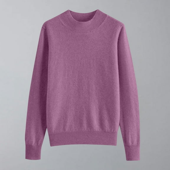 Neewe Women's Sweaters Long Sleeve Soft Lightweight Basic Knitted Pullover Sweater