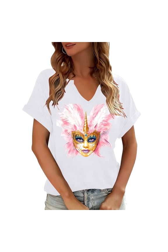 Women's T Shirts Summer Tops Simple Graphic Shirts Short Sleeve Vacation Casual Blouse Tee