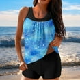 thumbnail image 1 of Neewe Women's Tankini Swimsuit Tummy Control Ruched Two Piece Bathing Suit Push Up Modest Swim Suits with Shorts, 1 of 6