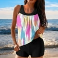 thumbnail image 1 of Neewe Women's Tankini Swimsuit Tummy Control Ruched Two Piece Bathing Suit Push Up Modest Swim Suits with Shorts, 1 of 6