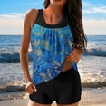 thumbnail image 1 of Neewe Women's Tankini Swimsuit Tummy Control Ruched Two Piece Bathing Suit Push Up Modest Swim Suits with Shorts, 1 of 6