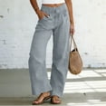 thumbnail image 1 of Neewe Women's Wide Leg Pants High Waist Ruffle Hem Casual Loose Long Trousers Solid Color Daily Lounge, 1 of 5