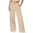 thumbnail image 1 of Neewe Women's Wide Leg Sweatpants Straight Leg Lowrise Sweat Pants Drawstring Elastic Low Waist Pants with Pockets, 1 of 7