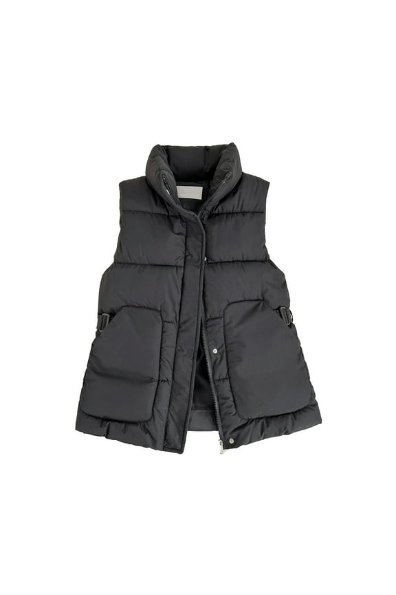 Women's Winter Crop Vest Lightweight Sleeveless Warm Outerwear Puffer Vest Gilet