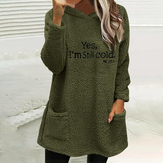 Neewe Women's Winter Warm Sherpa Lined Fleece Crewneck Sweatshirt Pullover Loungewear Tunic Tops