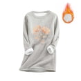 thumbnail image 1 of Neewe Women's Winter Warm Sherpa Lined Fleece Crewneck Sweatshirt Pullover Loungewear Tunic Tops, 1 of 3
