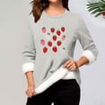 thumbnail image 1 of Neewe Women's Winter Warm Sherpa Lined Fleece Crewneck Sweatshirt Pullover Loungewear Tunic Tops, 1 of 3