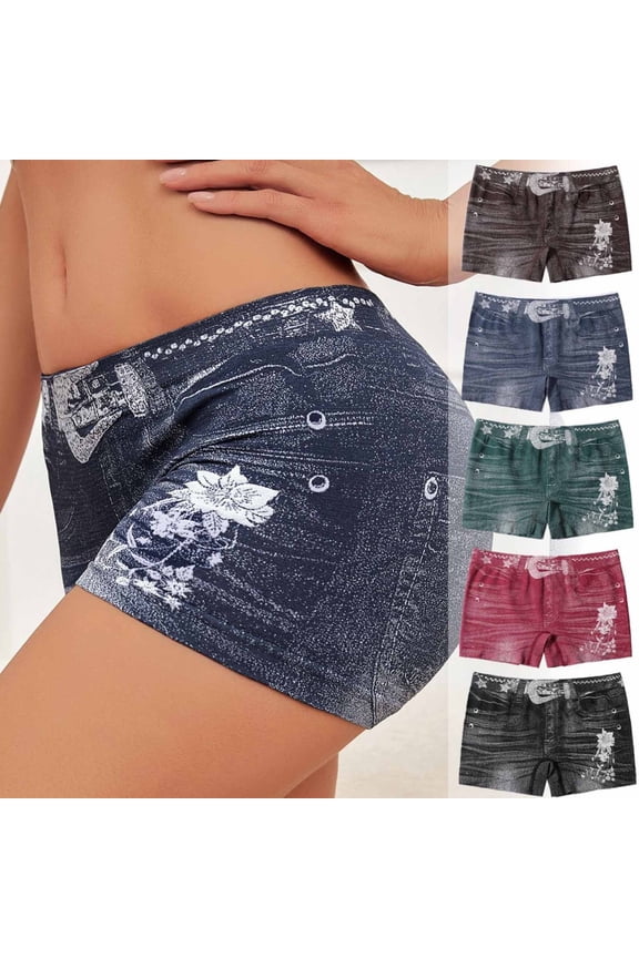 Womens Biker Shorts, High Waisted Yoga Shorts for Women Leggings Fitness Running Gym Ladies Sports Printed Minutes Shorts Pants-Coffee S