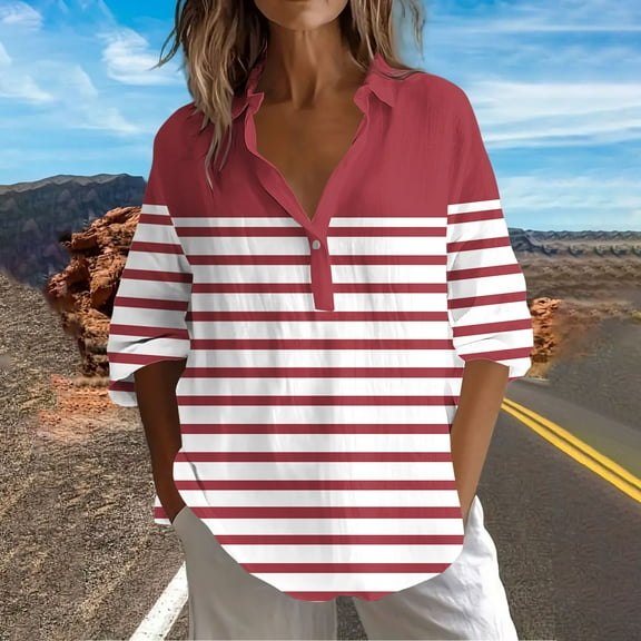 Neewe Womens Button Down Printed Shirts Long Sleeve Casual Tops Lapel Blouse Shirt Fall 2025