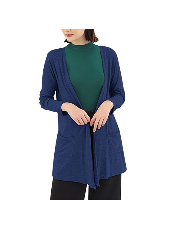 Womens Casual Lightweight Long Sleeve Cardigan Soft Drape Open Front Fall Dusters