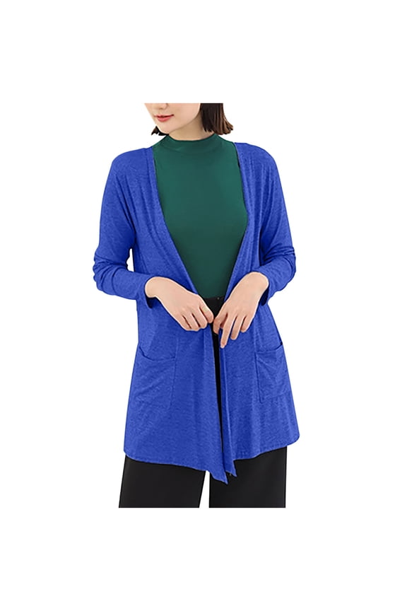 Womens Casual Lightweight Long Sleeve Cardigan Soft Drape Open Front Fall Dusters