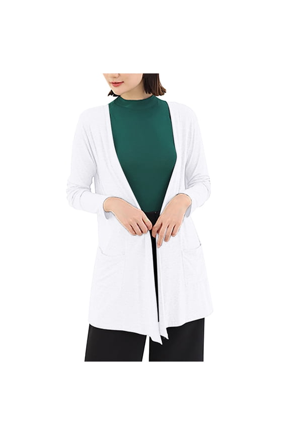 Womens Casual Lightweight Long Sleeve Cardigan Soft Drape Open Front Fall Dusters