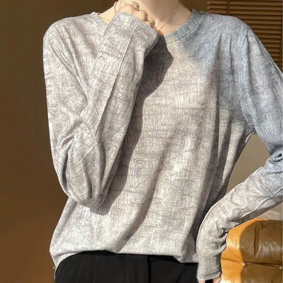 Neewe Womens Casual Long Sleeve Graphic Tee Shirts Crew Neck Sweatshirts Pullover Tops for Women