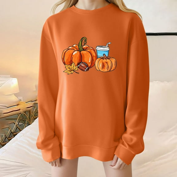 Neewe Womens Casual Long Sleeve Sweatshirt Crew Neck Cute Pullover Relaxed Fit Tops