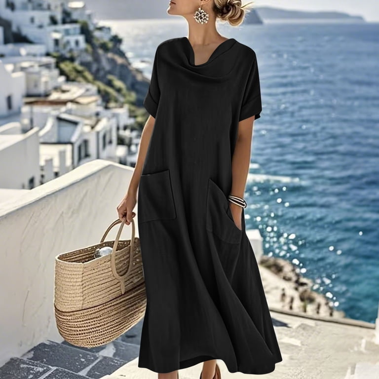 casual summer dresses with cap sleeves Amazon.com: Summer Dresses for Women 2025 Vacation Floral Cap Sleeve V Neck  Midi Dress Flowy A Line Wrap Casual Beach Sundress Spring Dresses for Women  Beach Fashion Empire Waist Dress Beach Vacation