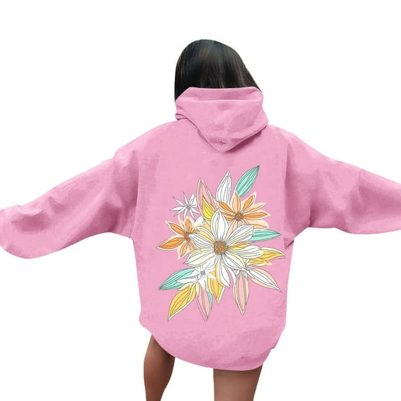 Neewe Womens Graphic Hoodies Unisex Oversized Hoodies Long Sleeve Pocket Pullover Fall 2025