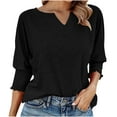 thumbnail image 1 of Neewe Womens Half Sleeve Top Elbow Length T Shirt Women V Neck Basic T Shirt Summer Casual Blouses, 1 of 5