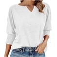 thumbnail image 1 of Neewe Womens Half Sleeve Top Elbow Length T Shirt Women V Neck Basic T Shirt Summer Casual Blouses, 1 of 5