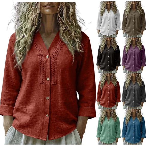 Neewe Womens Long Sleeve Shirts Casual Summer Fashion Ladie Tops Loose Fit Spring Lightweight Clothes Beach Vacation