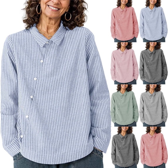 Neewe Womens Long Sleeve Shirts Casual Summer Fashion Ladie Tops Loose Fit Spring Lightweight Clothes Beach Vacation
