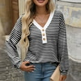 thumbnail image 1 of Neewe Womens Long Sleeve Shirts V Neck Casual Tops Loose Dressy Basic Fall Fashion Trendy Outfits Winter Clothes, 1 of 7